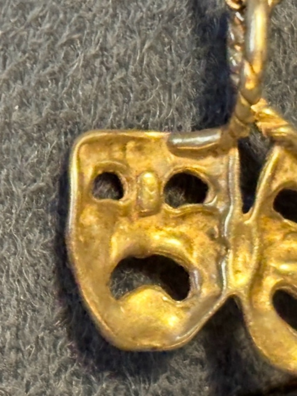 925 Sterling Silver Comedy & Tragedy Mask Charm – 1” Theatrical Pendant - Picture 3 of 7